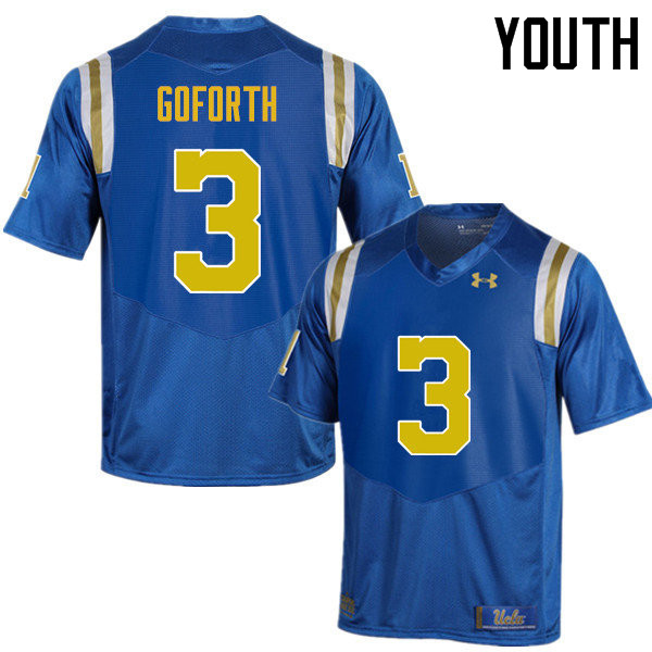Youth #3 Randall Goforth UCLA Bruins Under Armour College Football Jerseys Sale-Blue